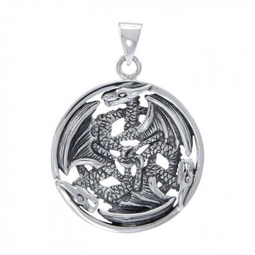 Triple Dragon Amulet Pendant TP965 - Jewelry